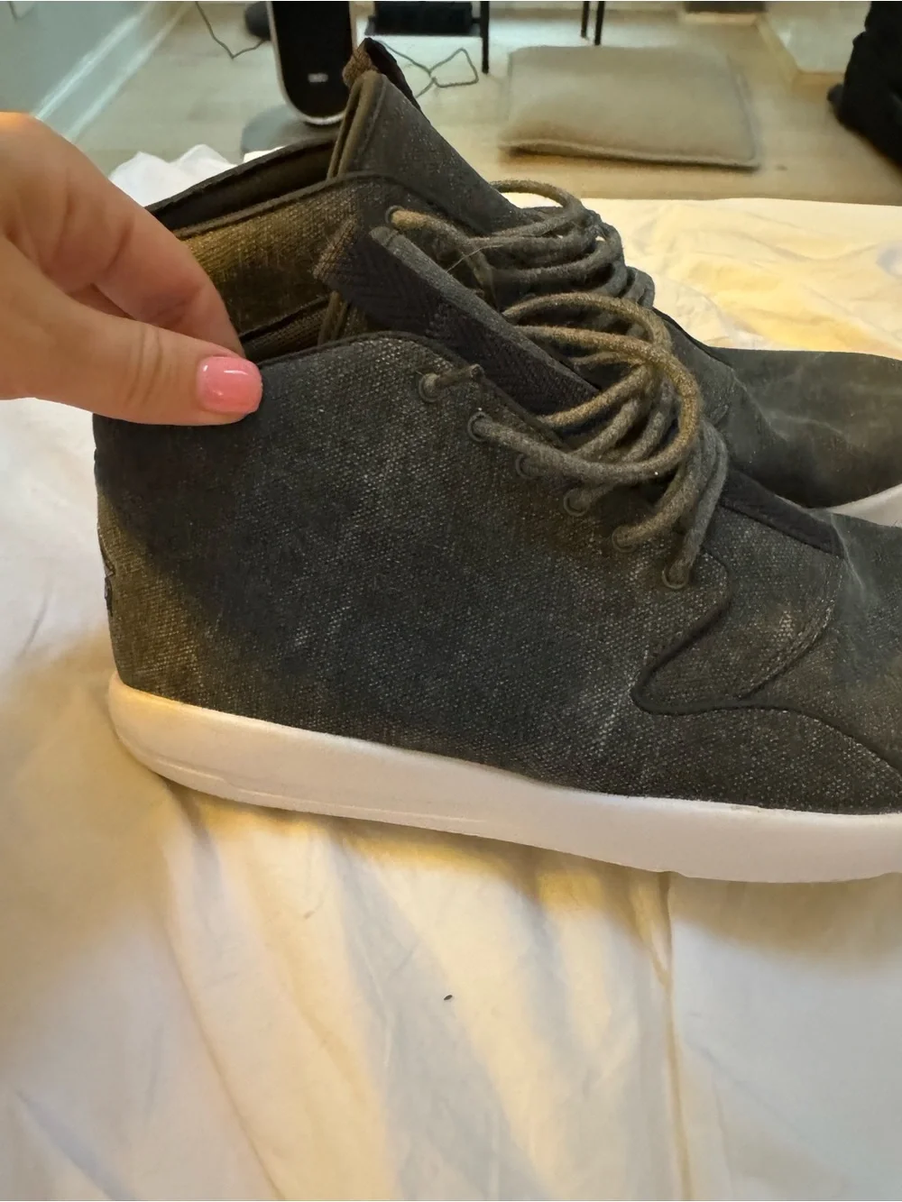 Nike Air Jordan Eclipse Chukka Black Canvas High To Sneakers Mens